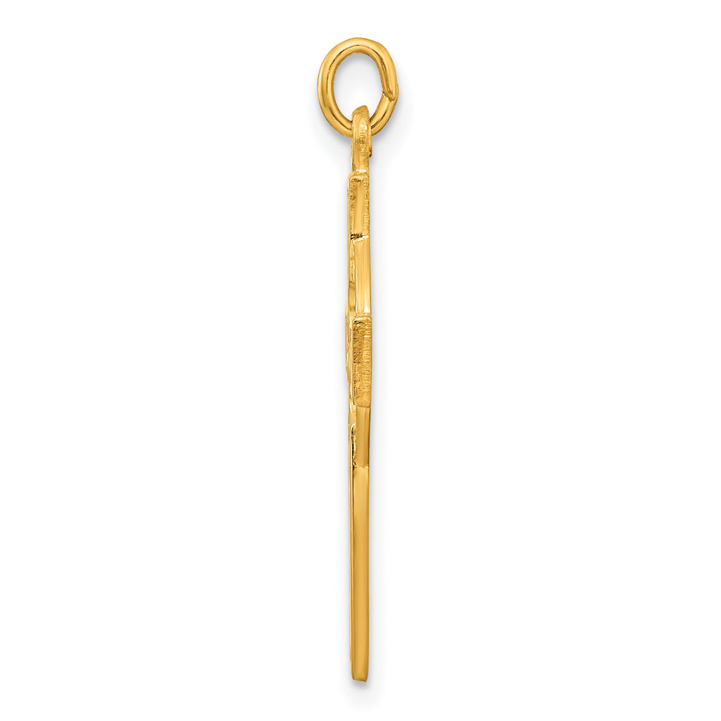 Sterling Silver Gold-tone Polished Solid Cross Pendant