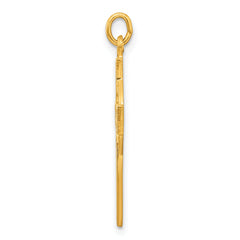Sterling Silver Gold-tone Polished Solid Cross Pendant