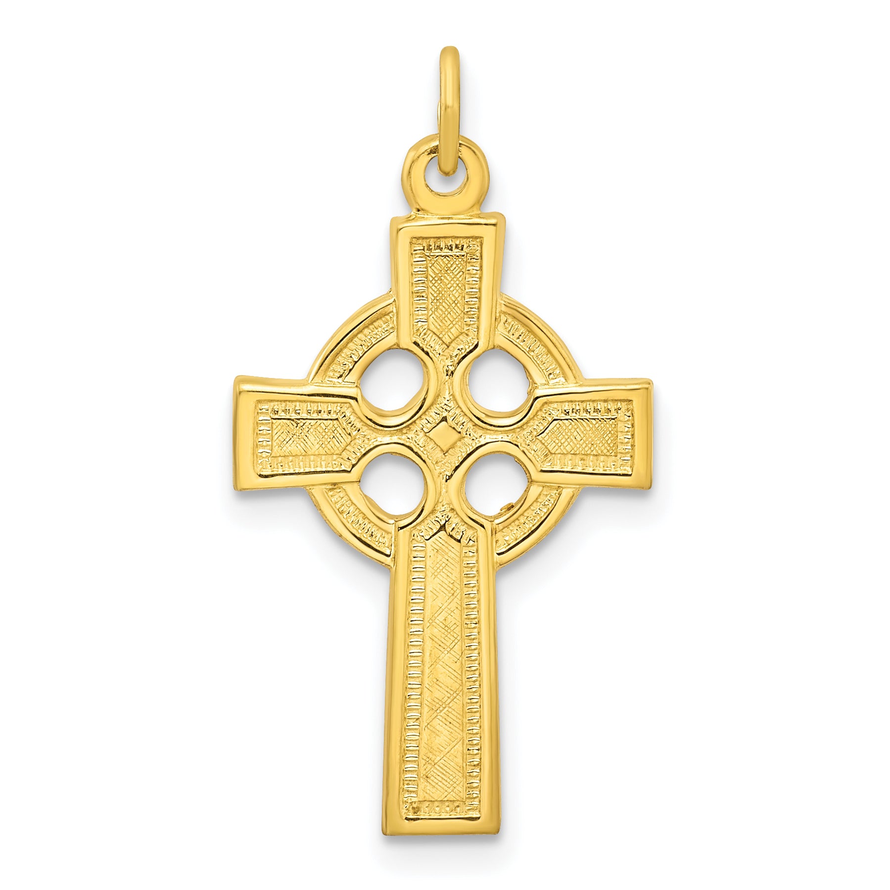 Sterling Silver Gold-tone Polished Solid Cross Pendant Main image