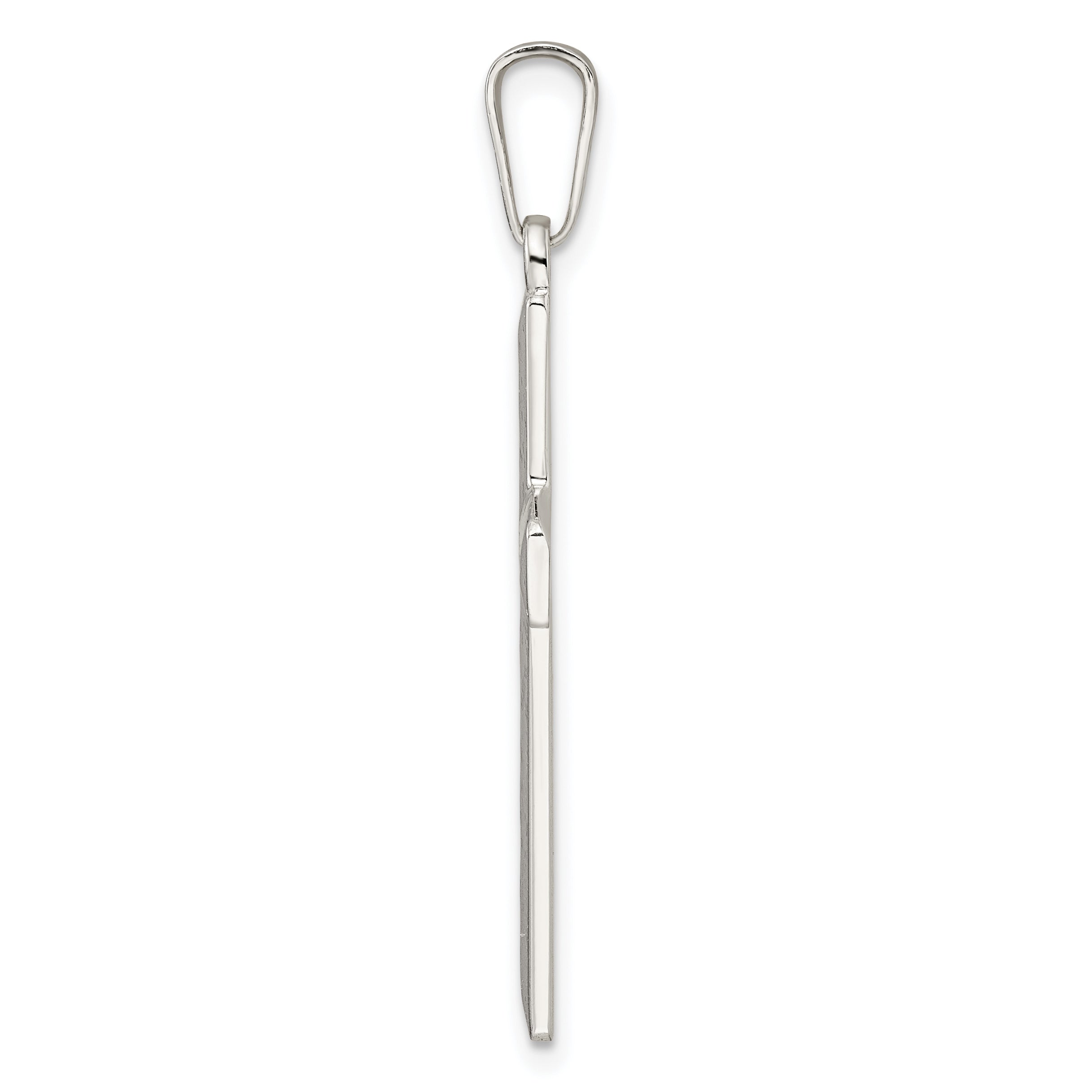 Sterling Silver Diamond-cut Latin Cross Pendant Secondary image