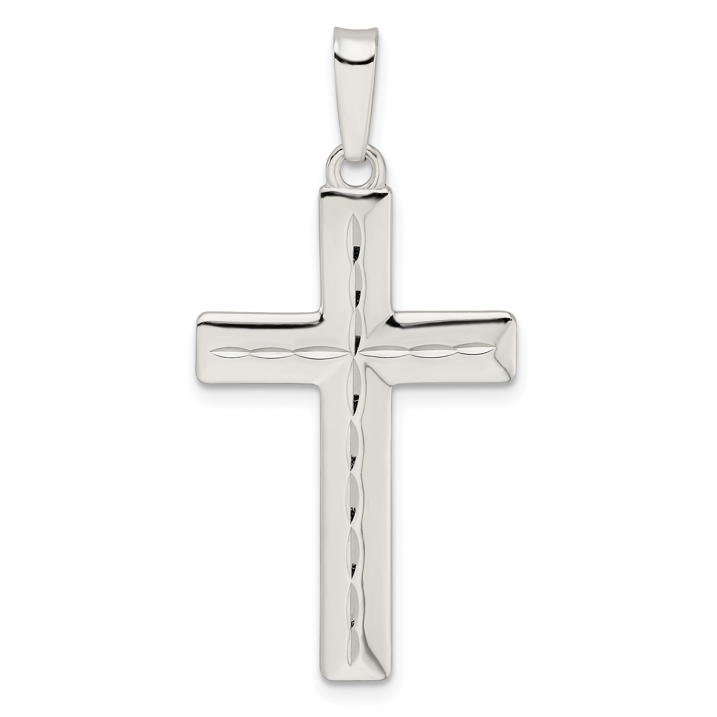 Sterling Silver Diamond-cut Latin Cross Pendant Main image