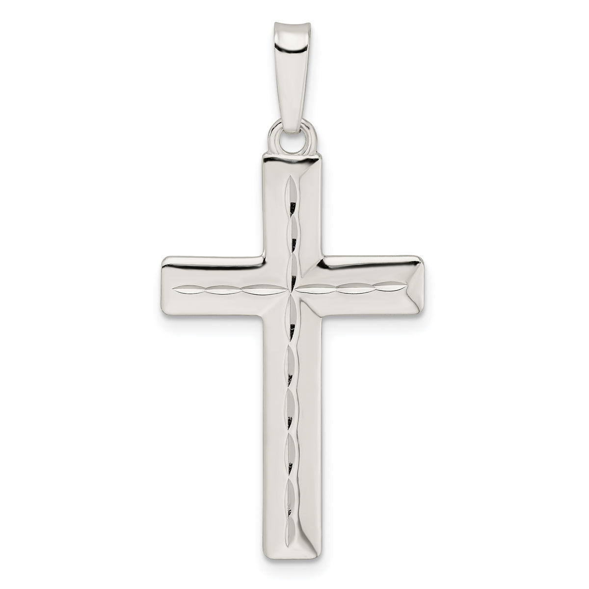 Sterling Silver Diamond-cut Latin Cross Pendant