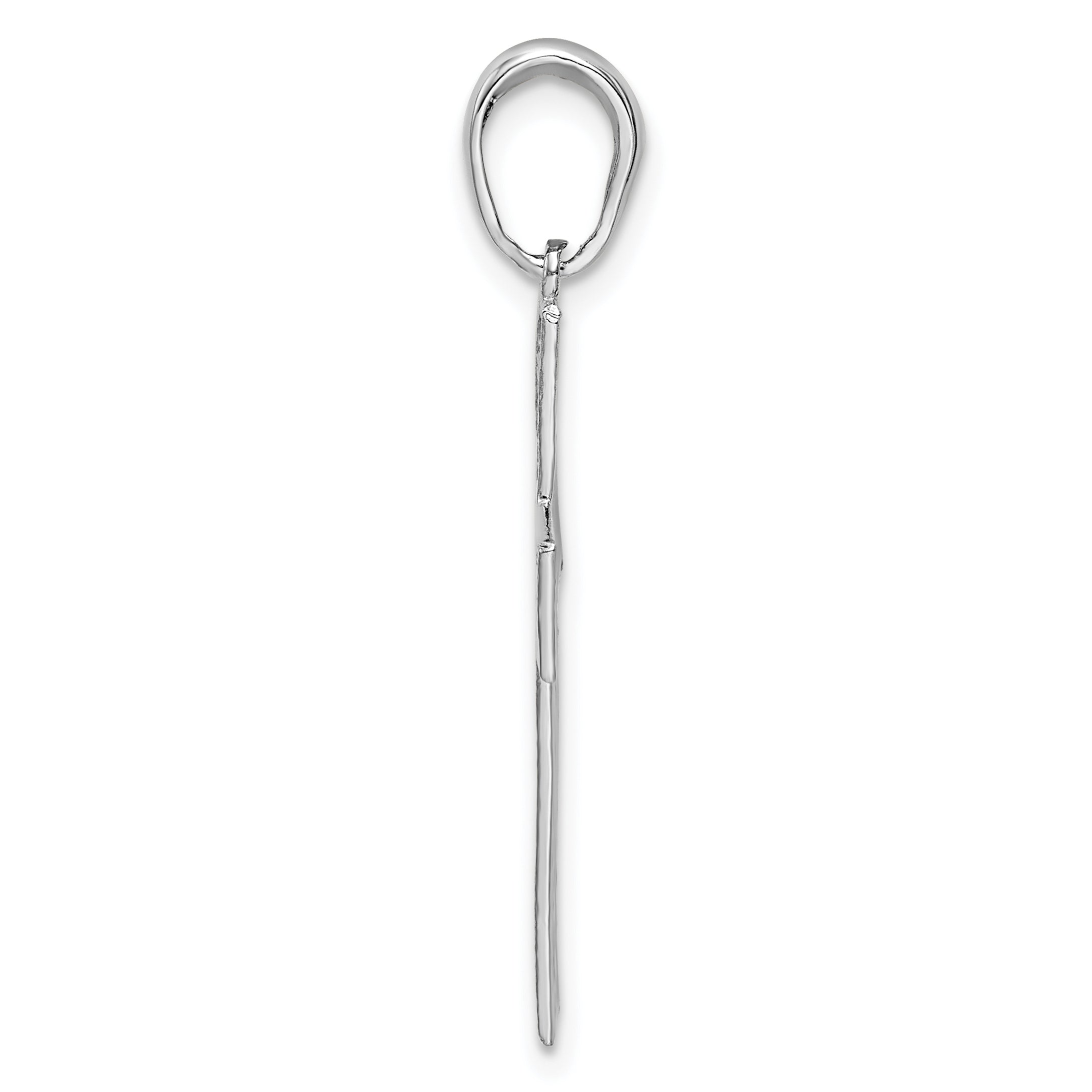 Sterling Silver Rhodium-plated Polished & D/C Cross Pendant
