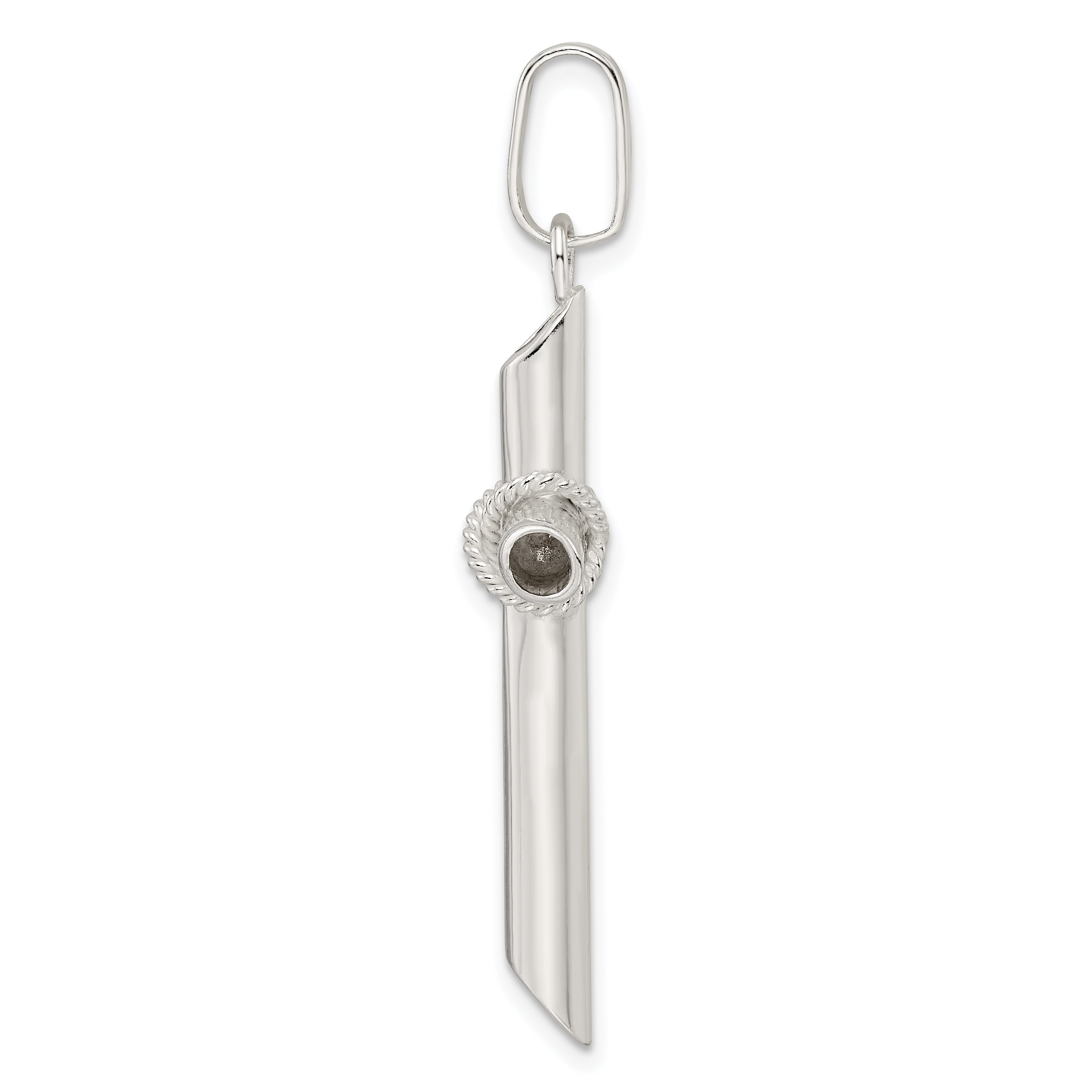 Sterling Silver Polished X Center Hollow Tube Cross Pendant Secondary image