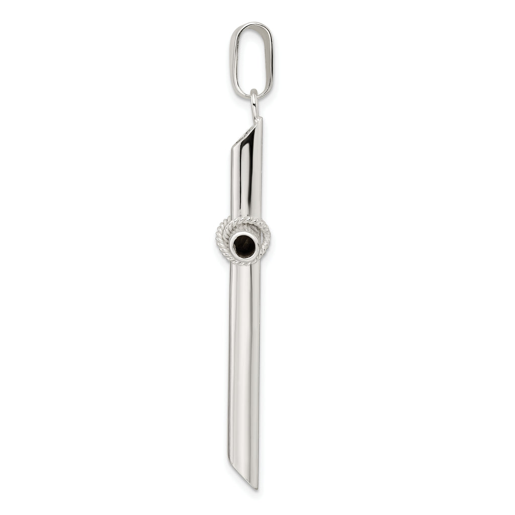Sterling Silver Polished X Center Large Hollow Tube Cross Pendant