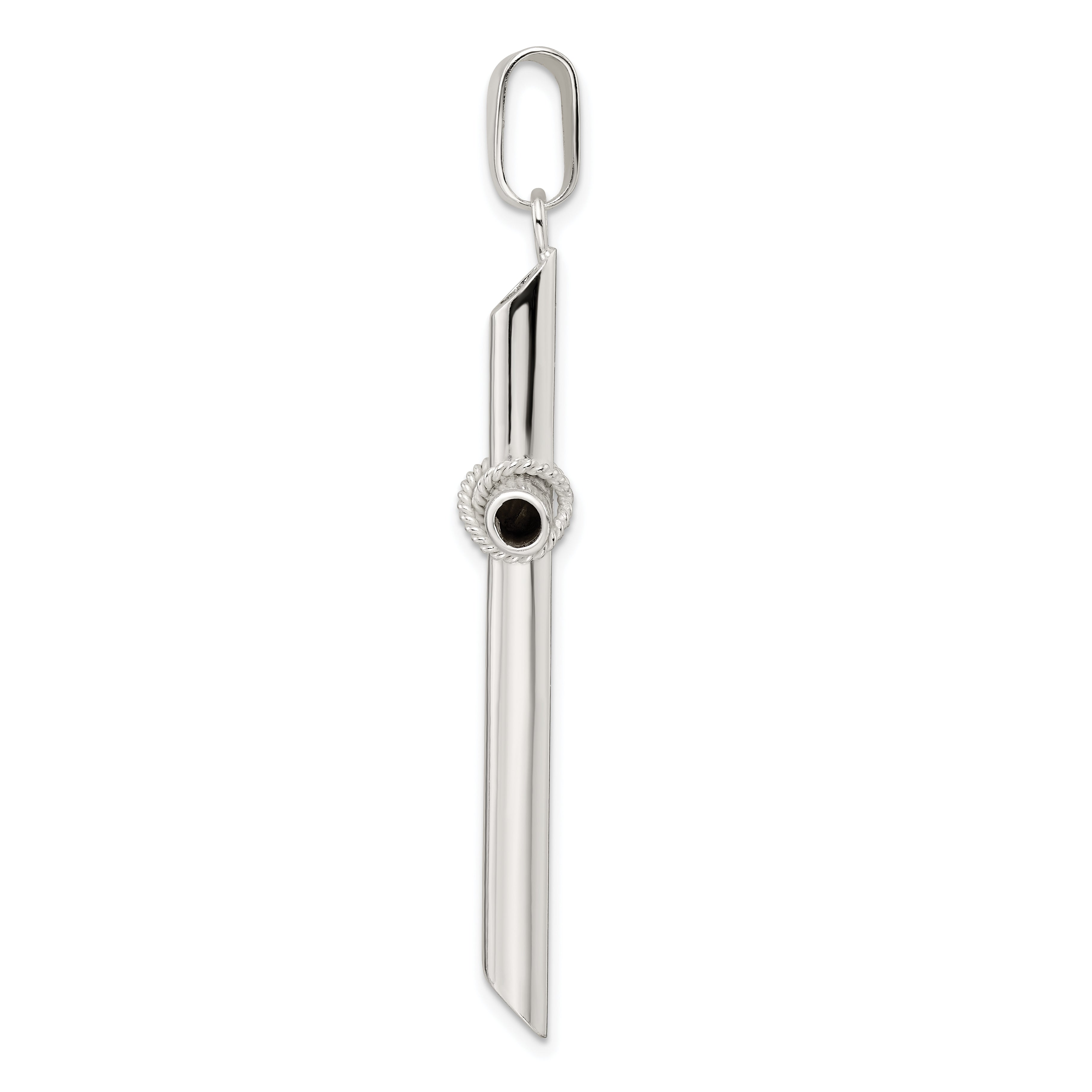 Sterling Silver Polished X Center Large Hollow Tube Cross Pendant