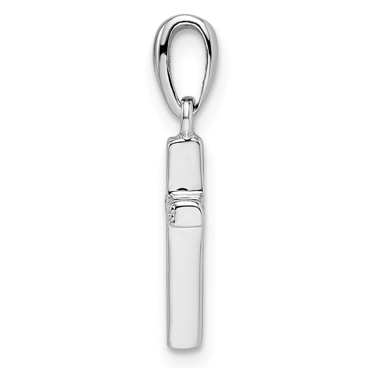 Sterling Silver Rhodium-plated CZ Cross Pendant Secondary image
