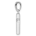 Sterling Silver Rhodium-plated CZ Cross Pendant