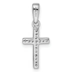 Sterling Silver Rhodium-plated CZ Cross Pendant