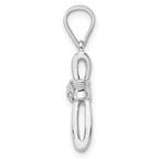 Sterling Silver Rhodium-plated CZ Cross Pendant