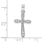 Sterling Silver Rhodium-plated w/CZ X-Center Cross Pendant