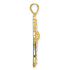 Sterling Silver Gold Tone CZ Cross Pendant