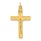 Sterling Silver Gold-plated Polished INRI Crucifix Cross Pendant