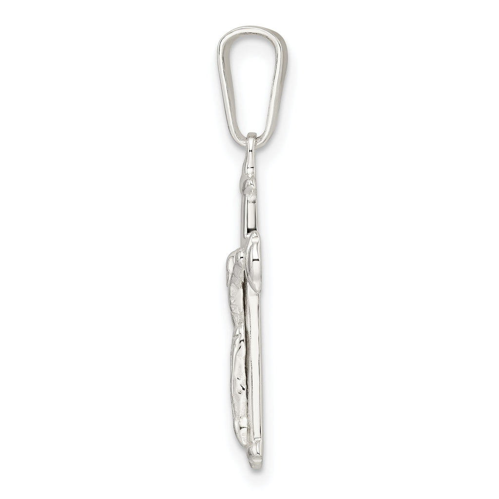 Sterling Silver Polished Crucifix Pendant