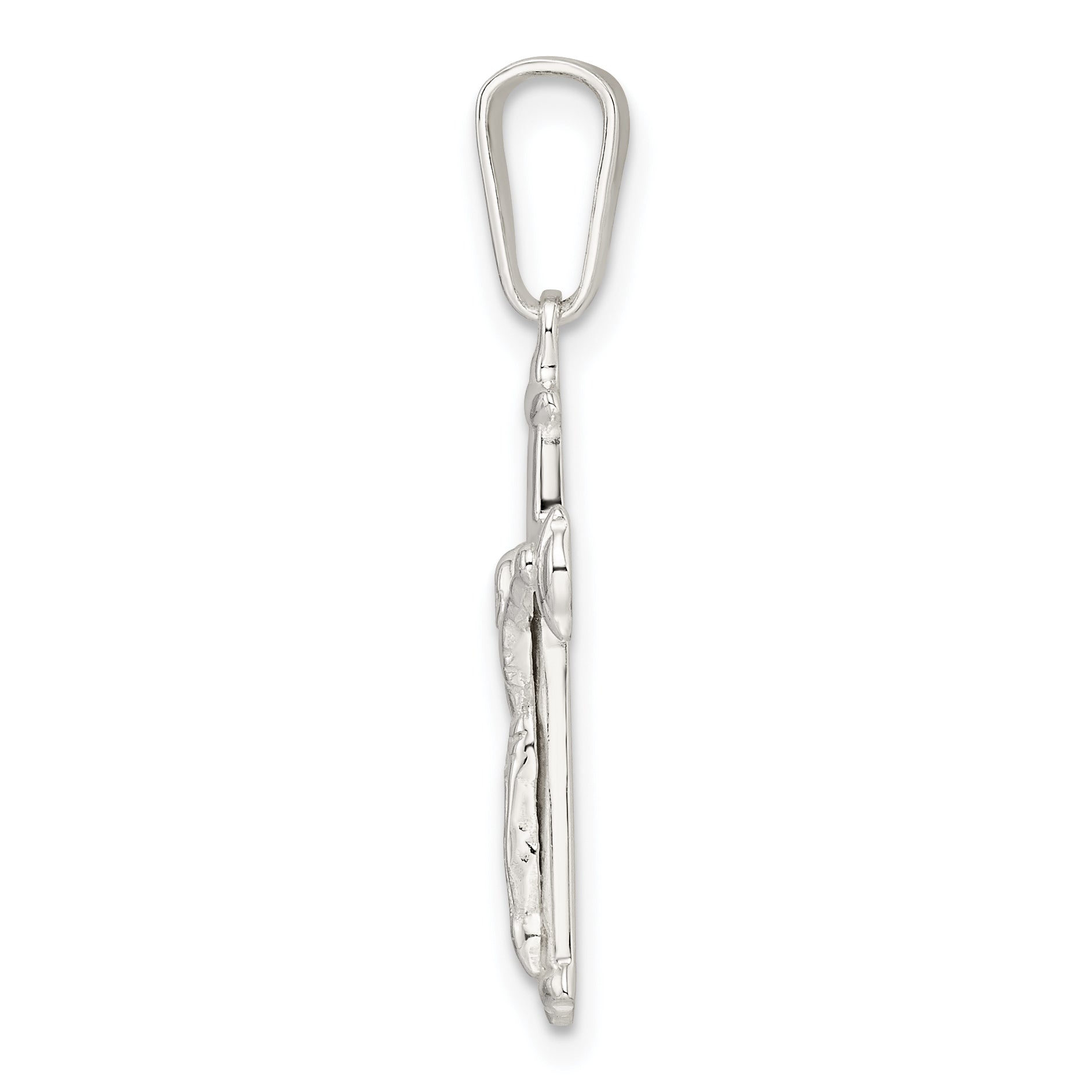 Sterling Silver Polished Crucifix Pendant