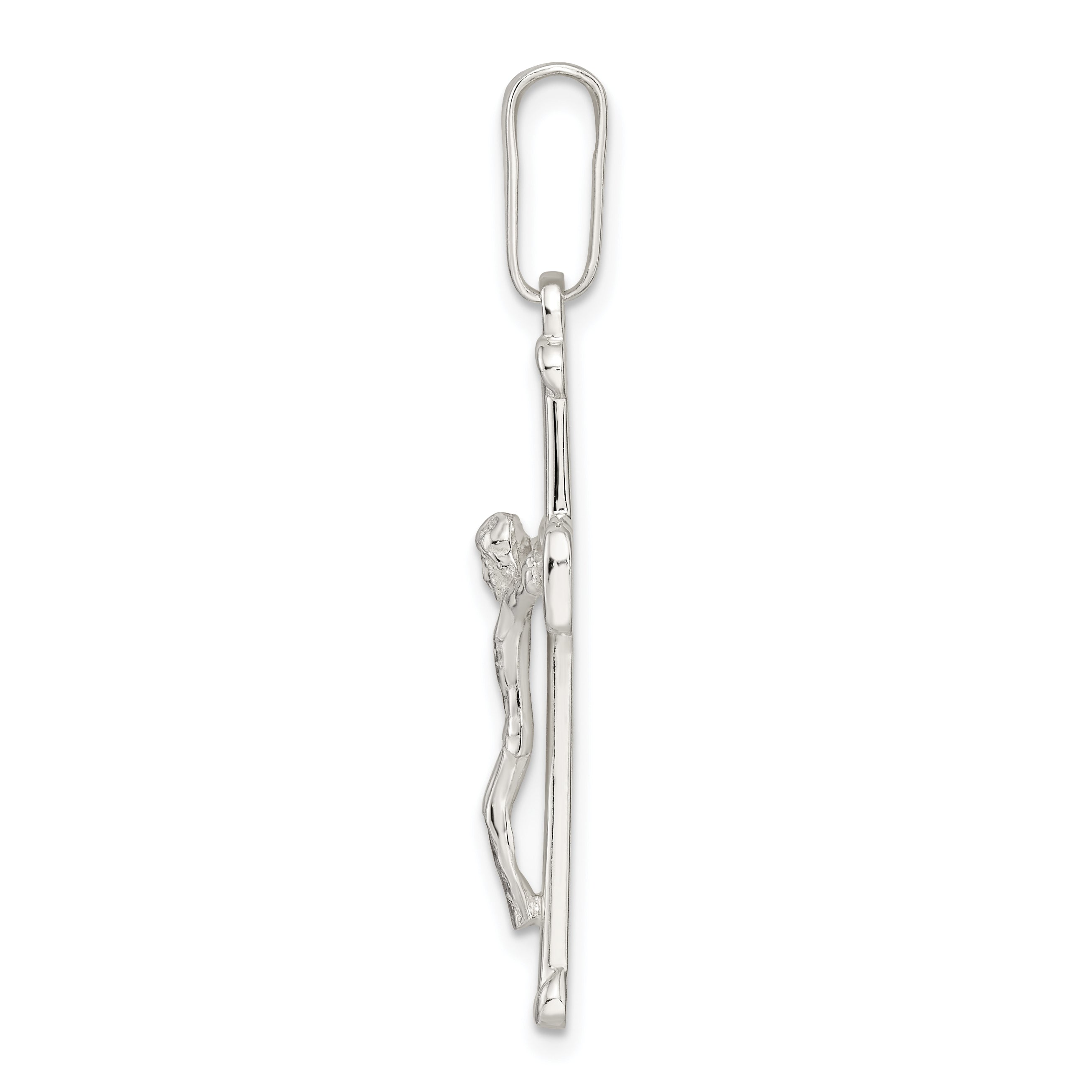Sterling Silver Polished Crucifix Pendant Secondary image