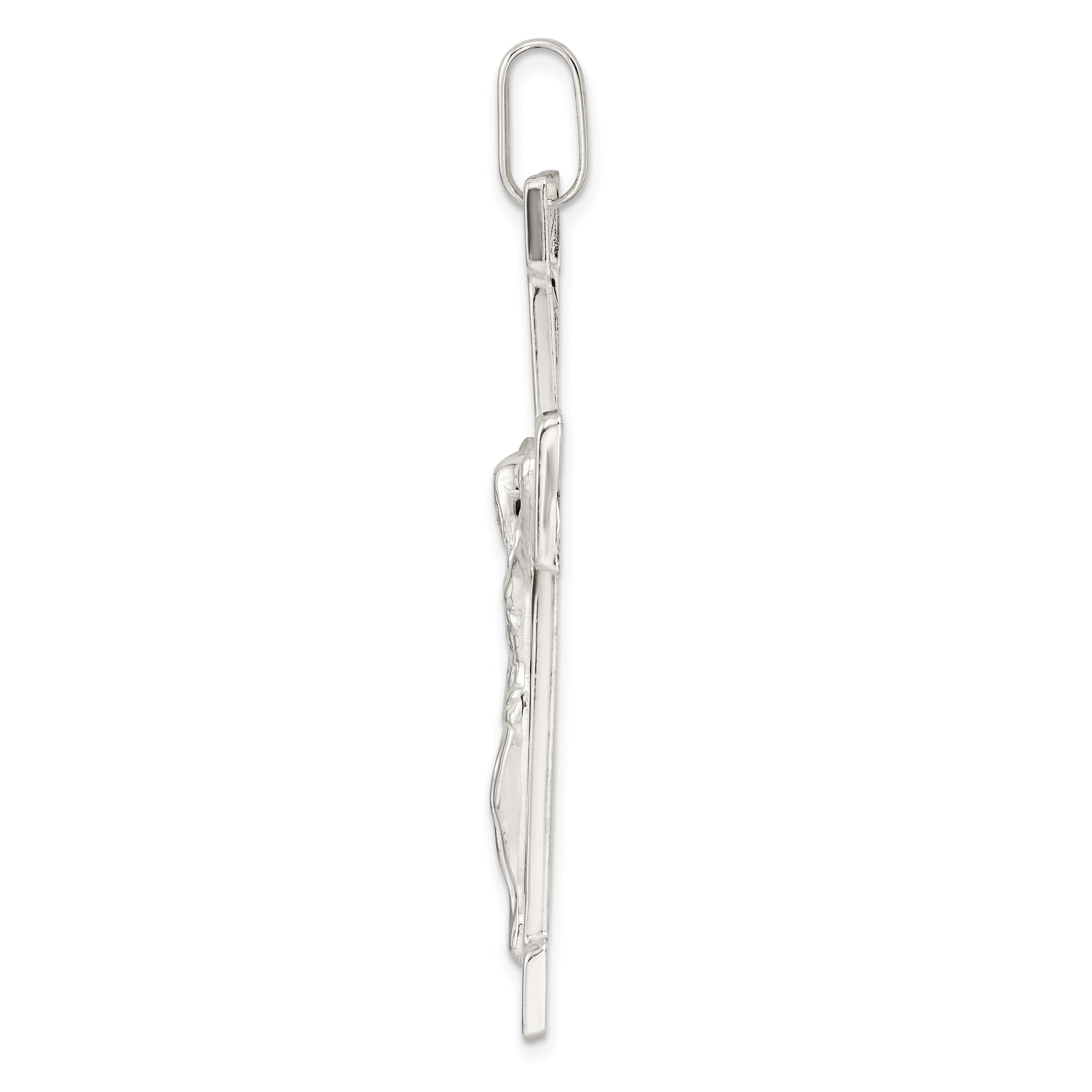 Sterling Silver Polished Crucifix Pendant