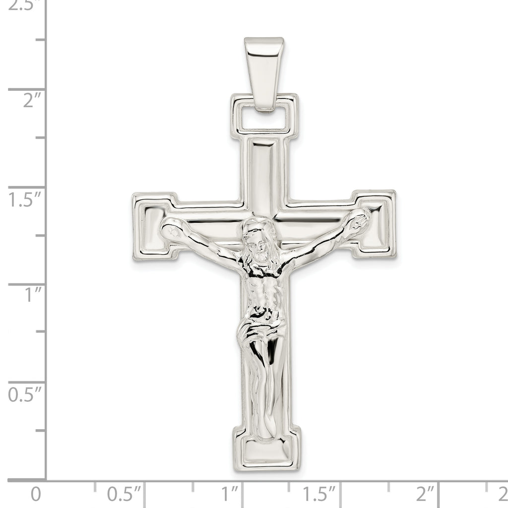 Sterling Silver Polished Crucifix Pendant