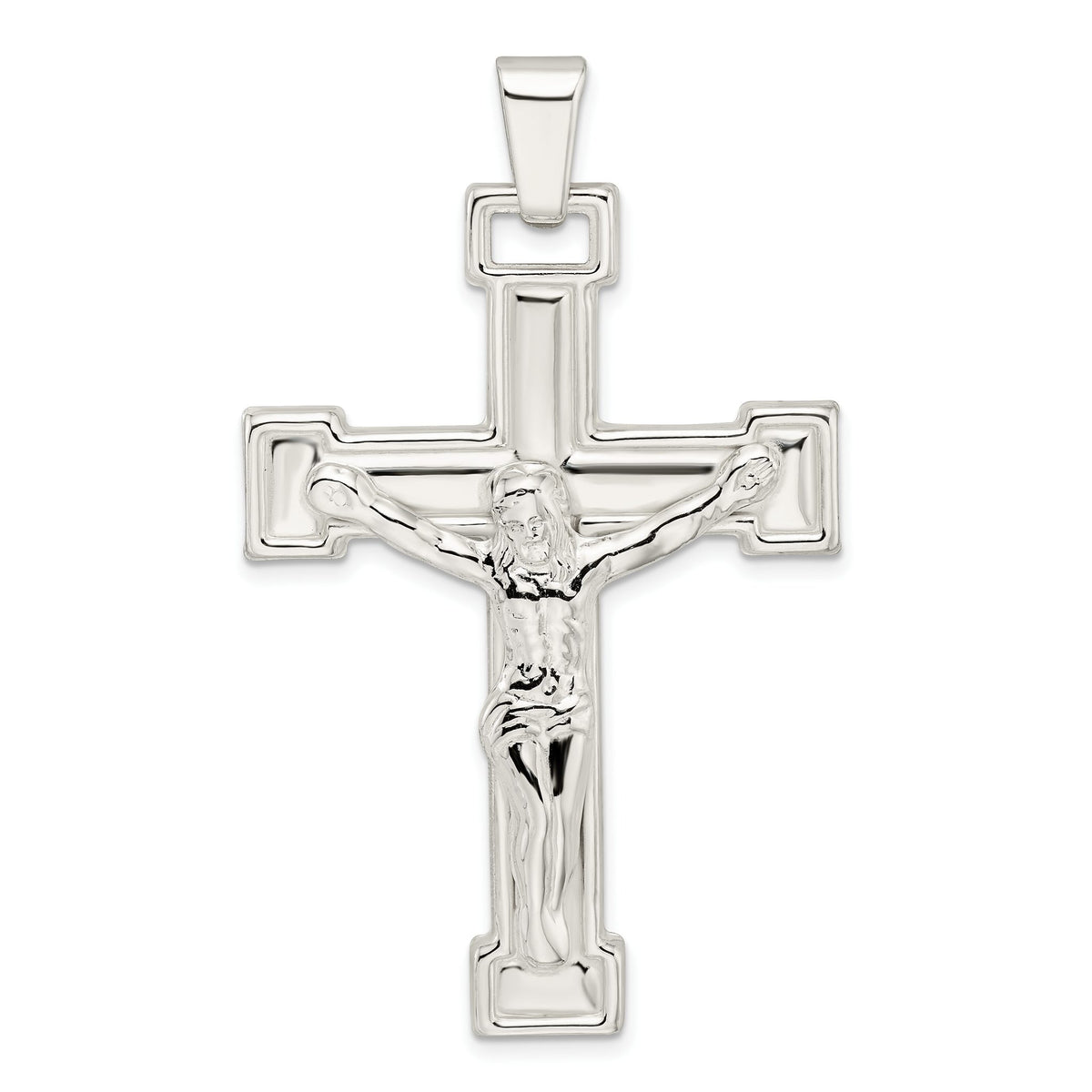 Crucifix Pendant in Sterling Silver, 58mm - Sophia Jewelers Main image