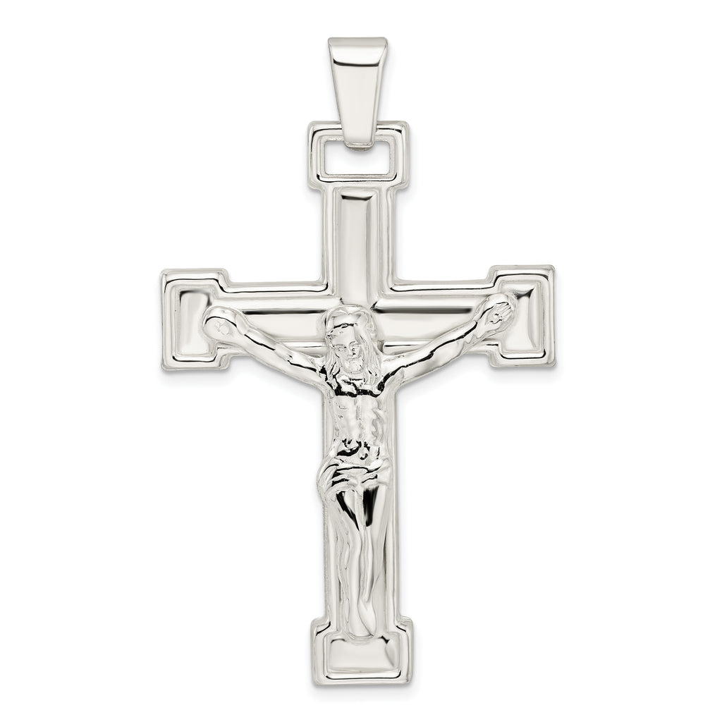 Sterling Silver Polished Crucifix Pendant