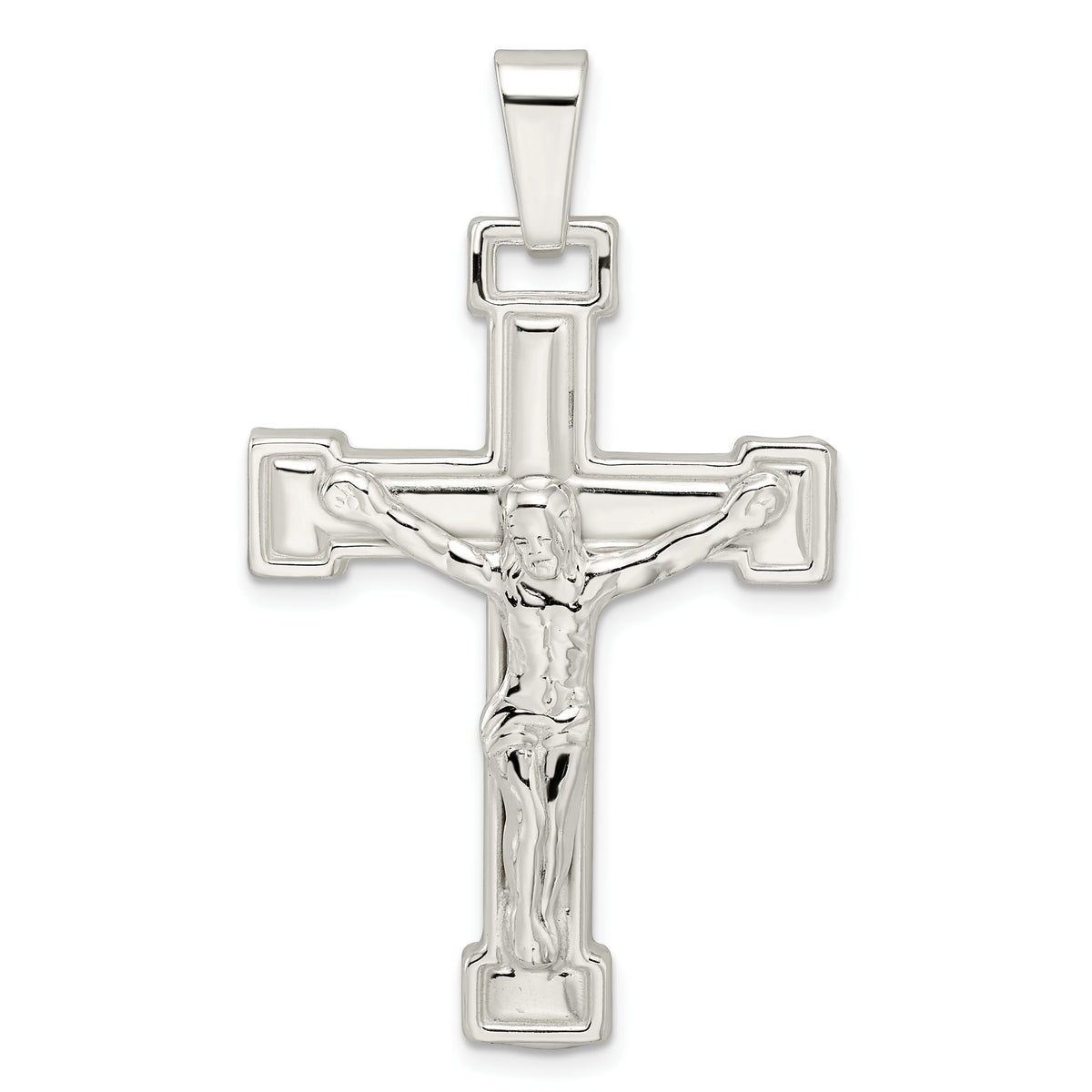 Crucifix Pendant in Sterling Silver, 28x40mm - Sophia Jewelers Main image
