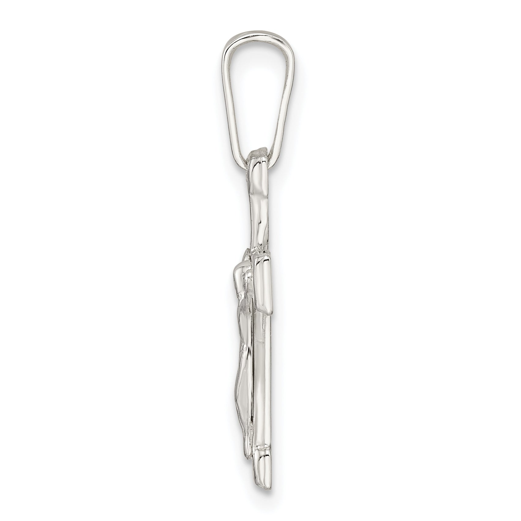 Sterling Silver Polished Crucifix Pendant Secondary image