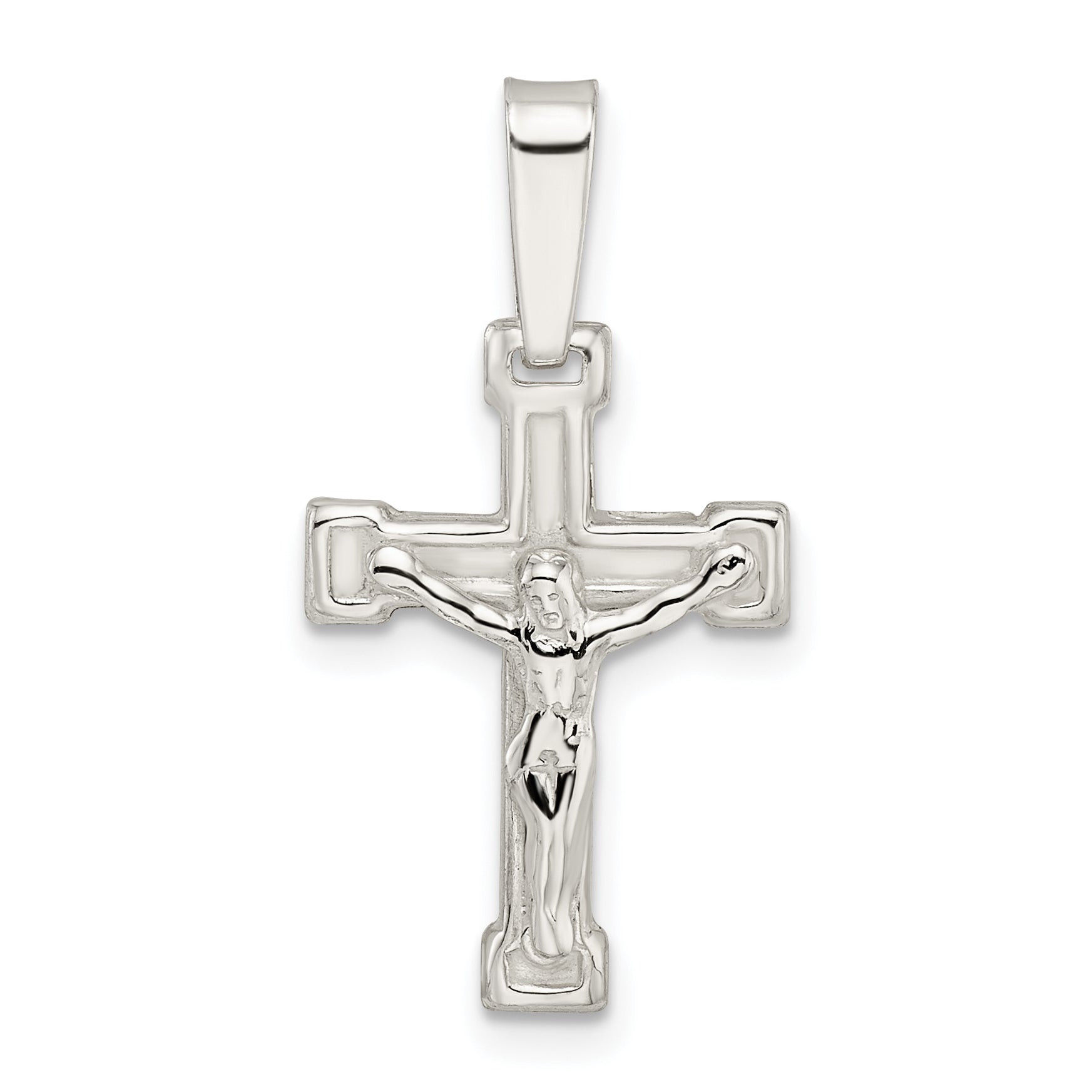 Sterling Silver Polished Crucifix Pendant Main image