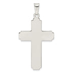 Sterling Silver Polished w/Side Lines Large Crucifix Pendant