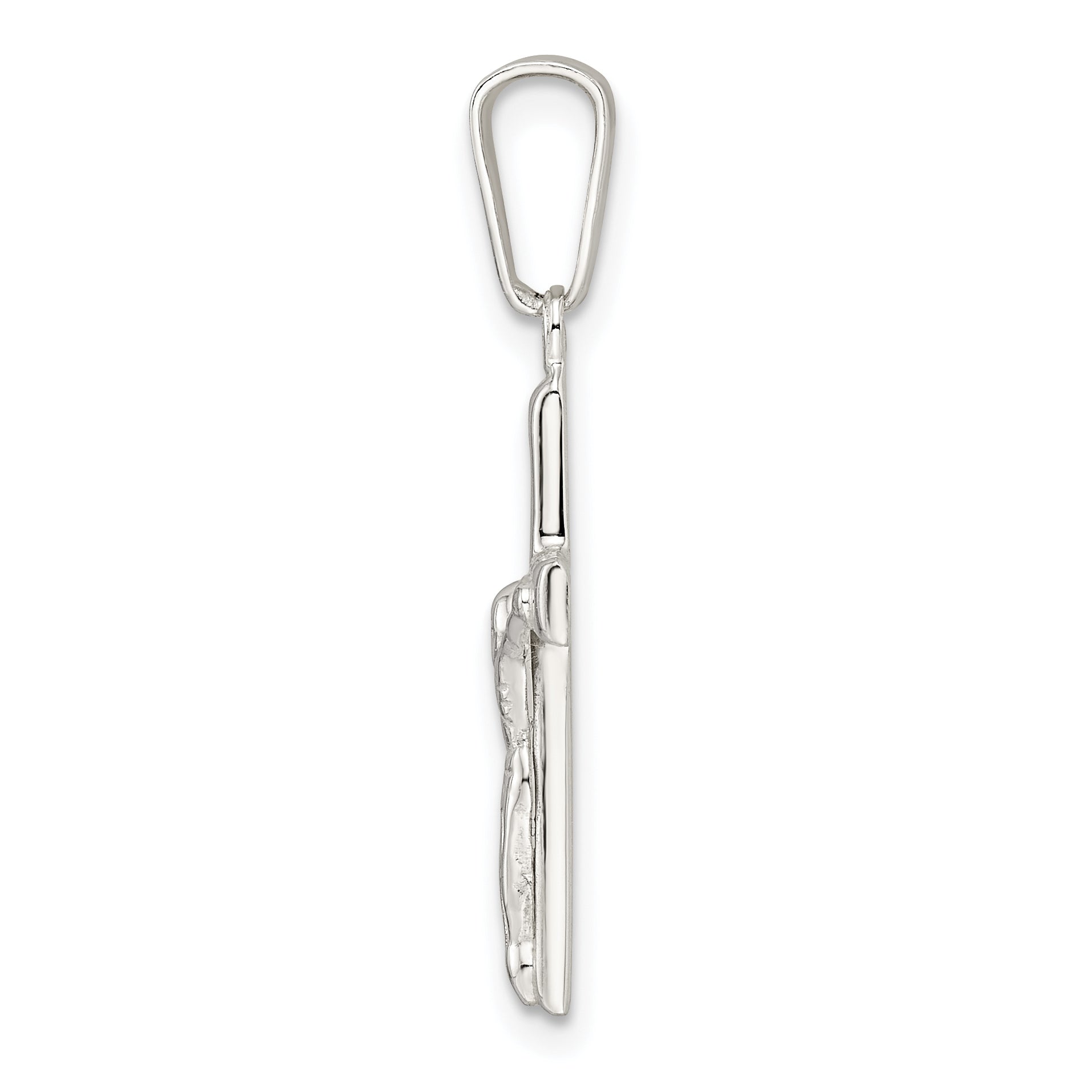 Sterling Silver Polished Crucifix Pendant Secondary image