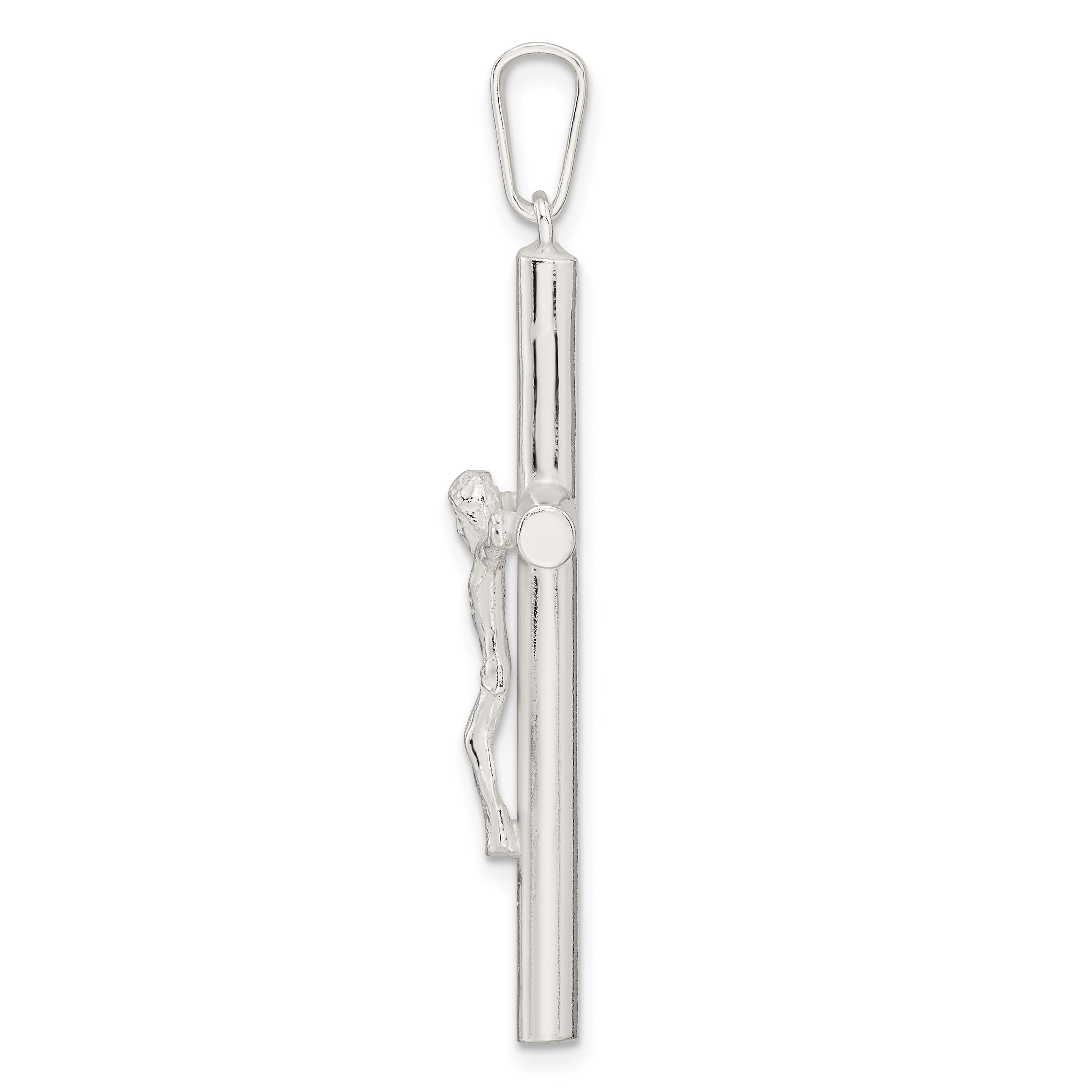 Sterling Silver Polished Large Hollow Crucifix Pendant Secondary image