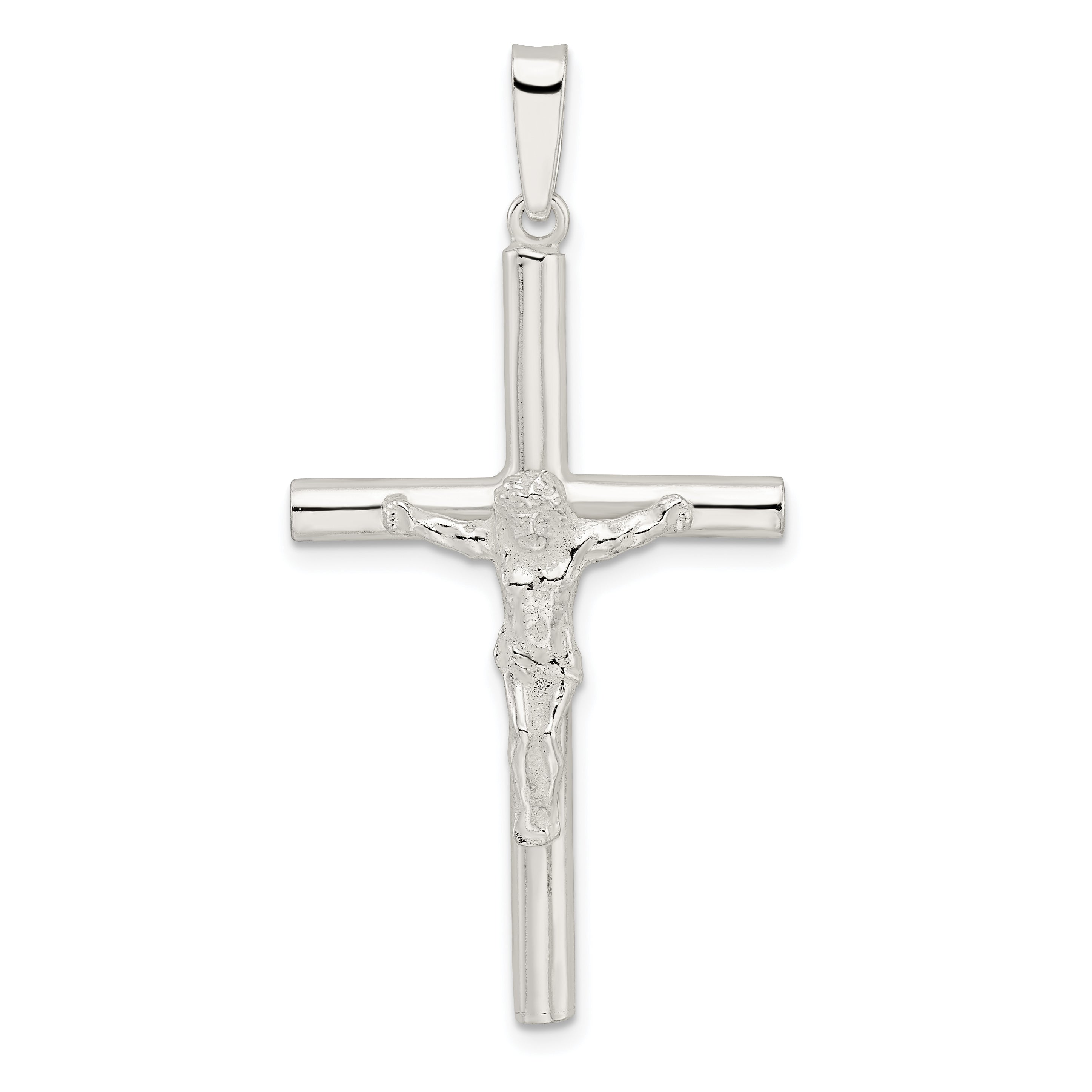 Sterling Silver Polished Large Hollow Crucifix Pendant Main image