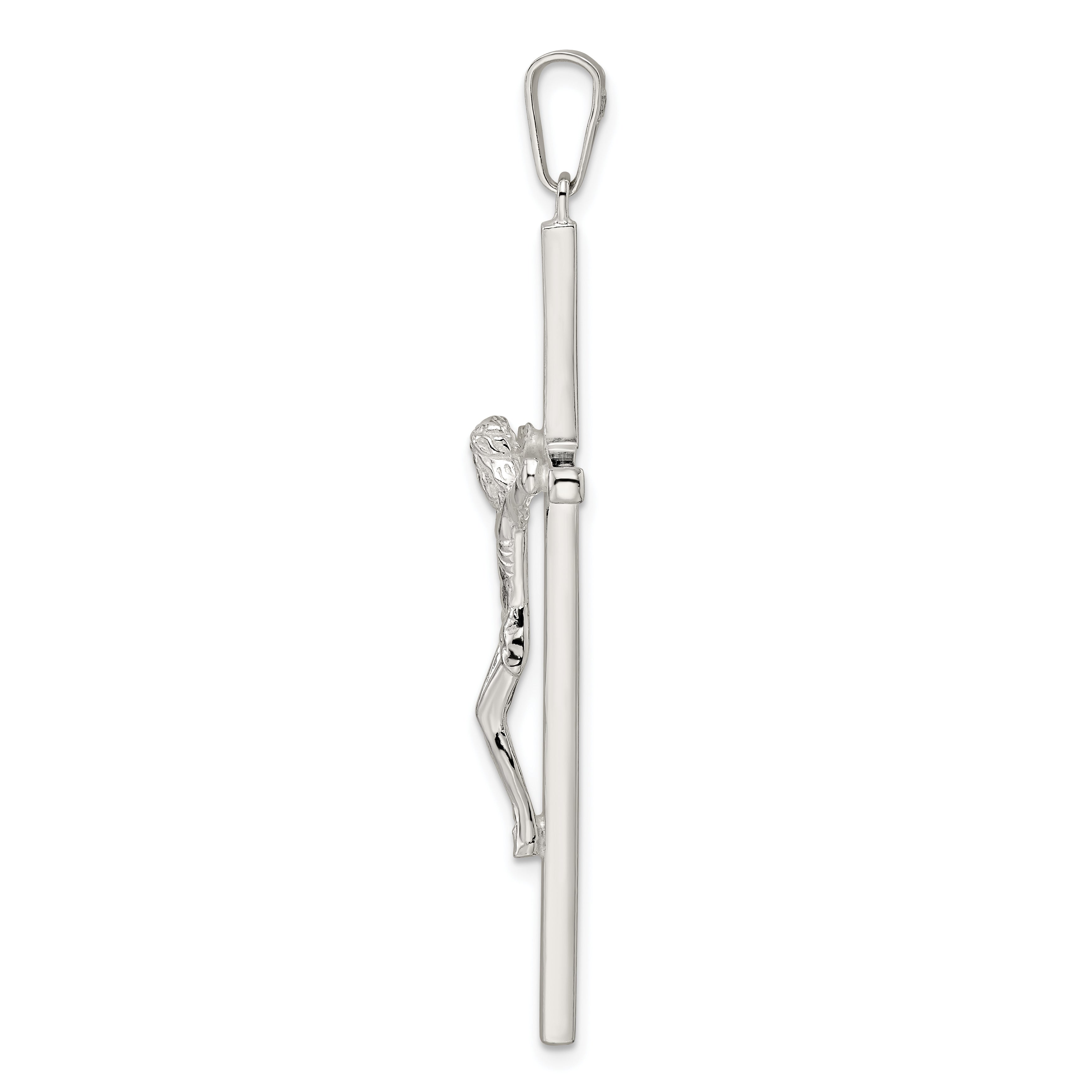 Sterling Silver Polished Large Hollow Crucifix Pendant Secondary image