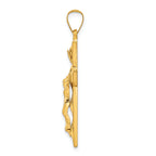 Sterling Silver Gold-tone Polished Solid INRI Crucifix Pendant