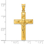 Sterling Silver Gold-tone Polished Solid INRI Crucifix Pendant