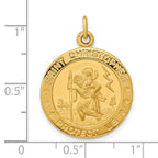 Sterling Silver Gold-plated Polished and Satin Saint Christopher Pendant