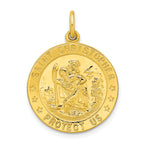 Sterling Silver Gold-tone Polished Solid Saint Christopher Medal Pendant