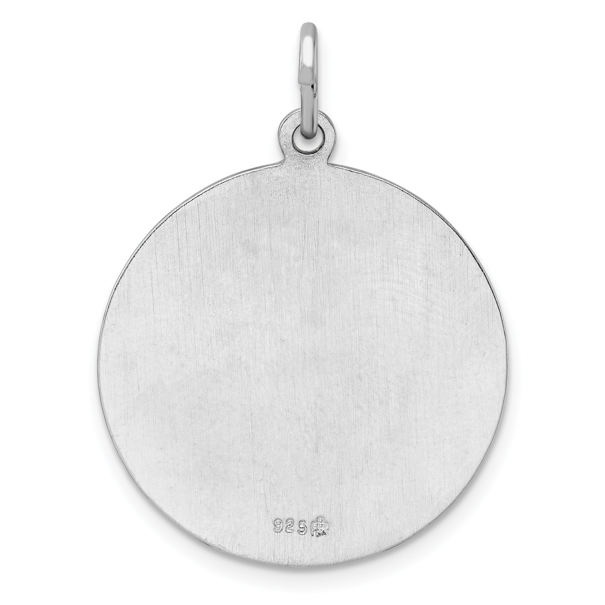 Sterling Silver Rhodium-plated Polished Solid Saint Michael Pendant