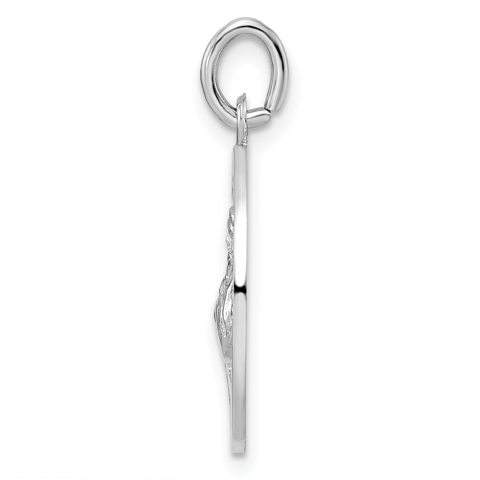 Sterling Silver Rhodium-plated Polished Solid Saint Francis Pendant Secondary image