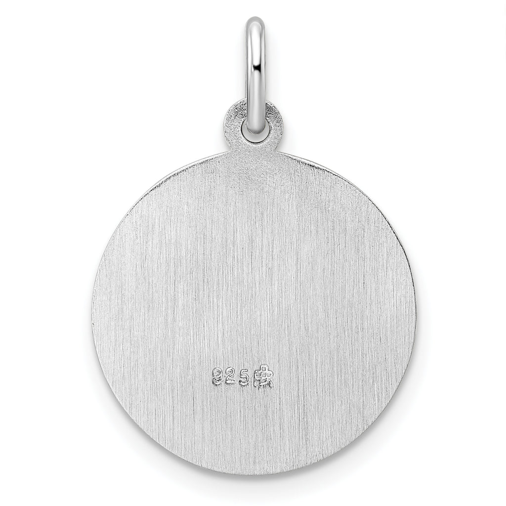 Sterling Silver Rhodium-plated Polished Solid Saint Francis Pendant