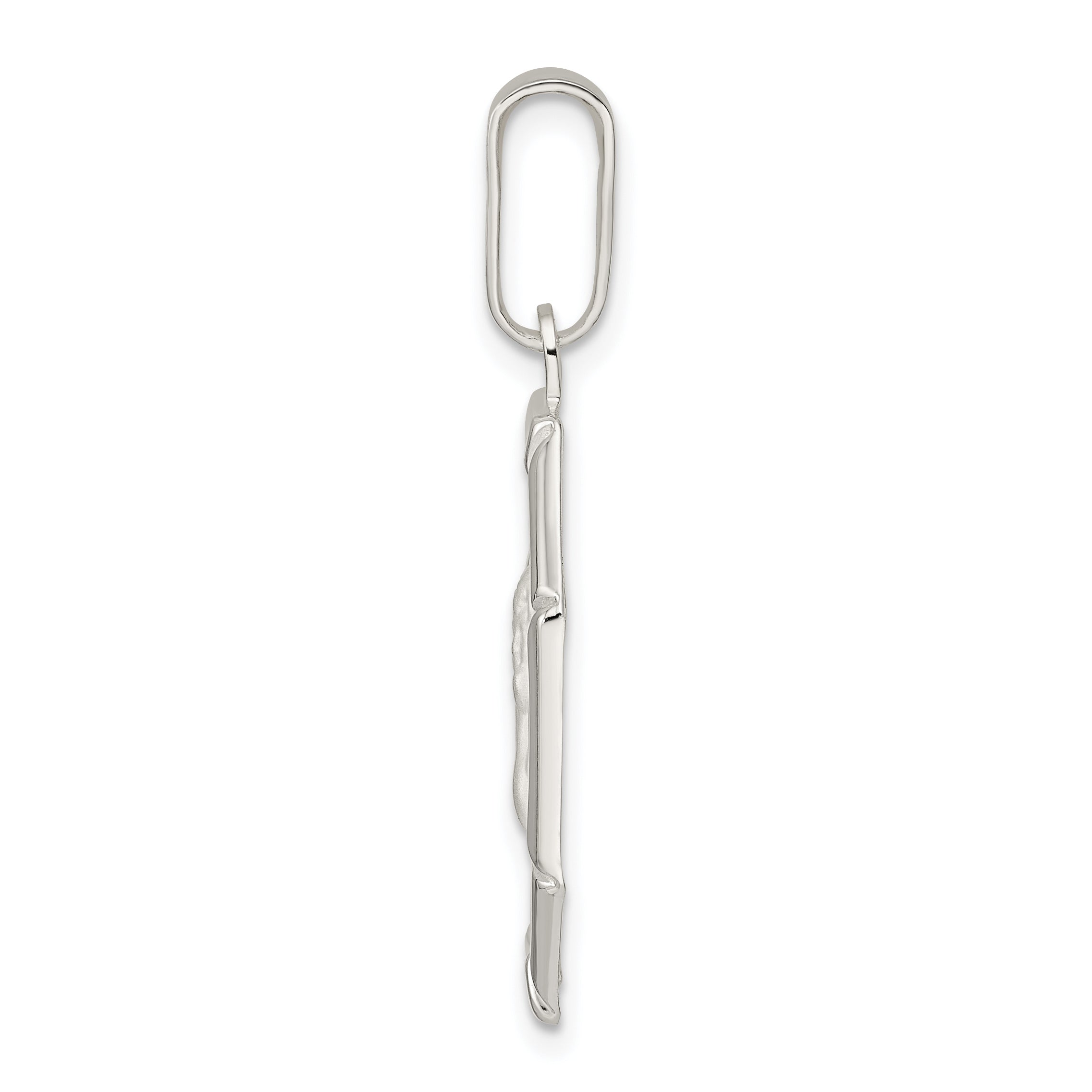 Sterling Silver Rhodium-plated Satin Raphael Angel Pendant Secondary image
