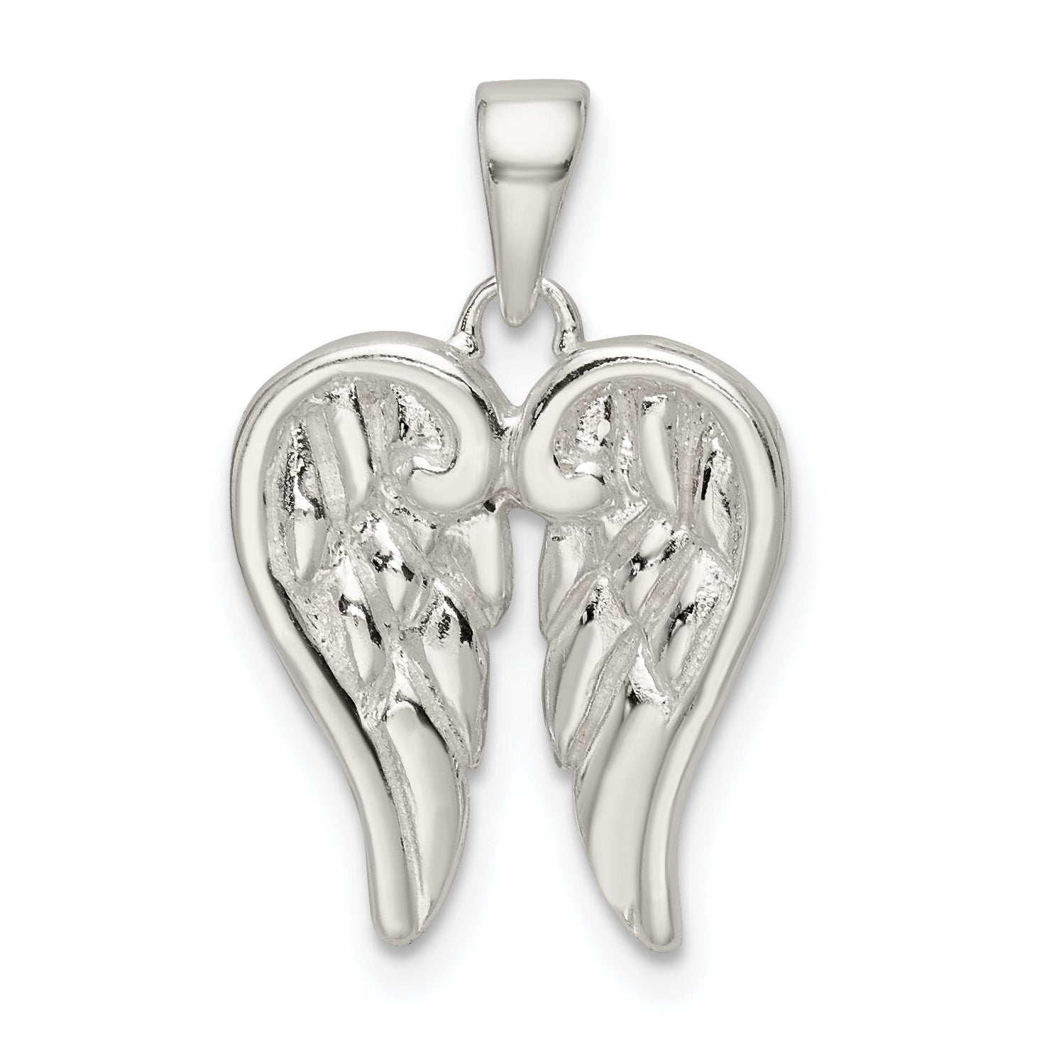 Sterling Silver Polished Angel Wings Pendant Main image