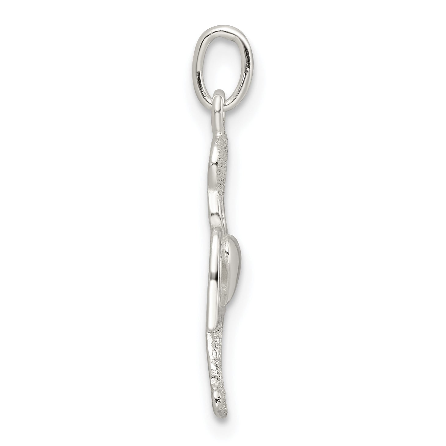 Sterling Silver Polished and Lasered Angel Pendant Secondary image