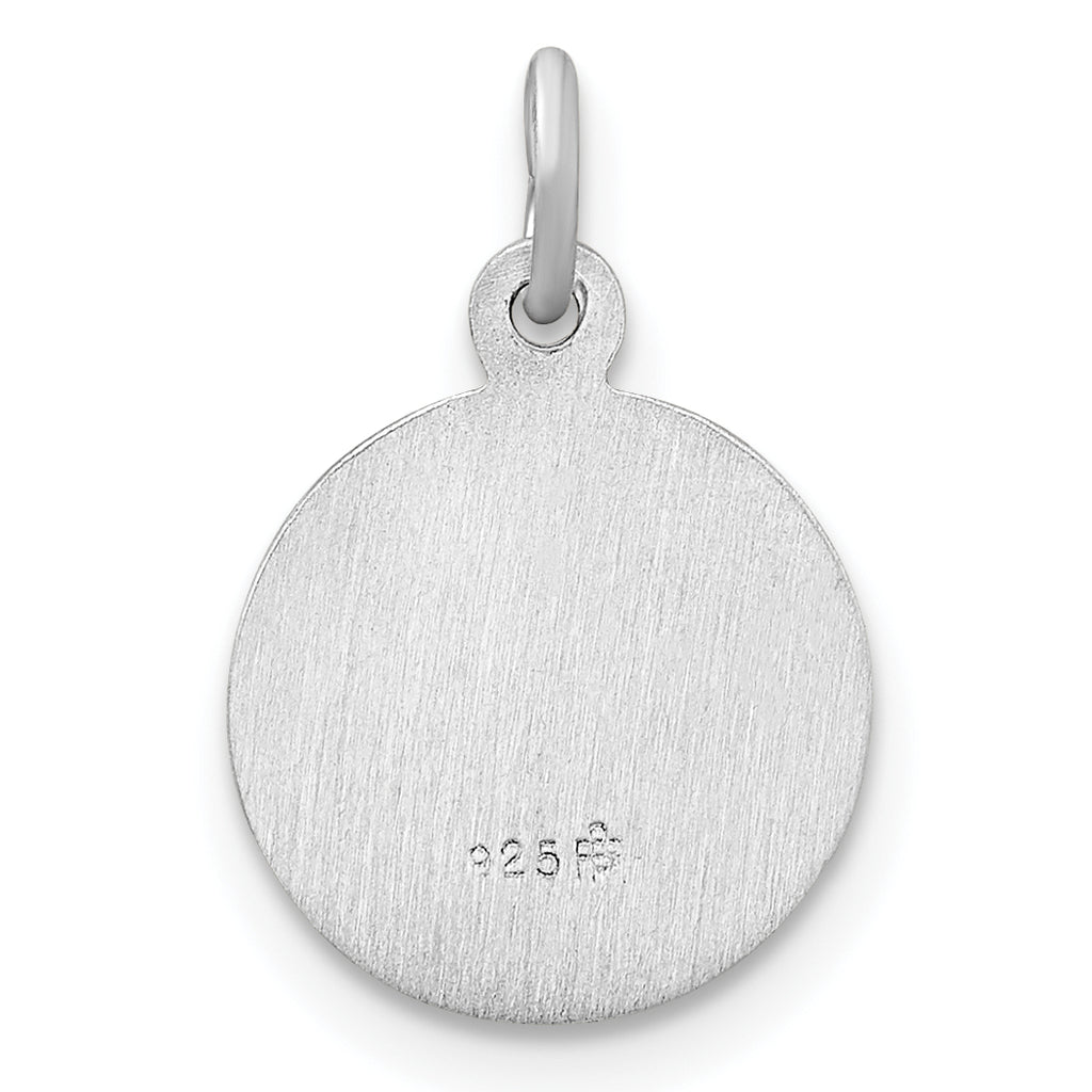 Sterling Silver Polished plated Solid 1st Holy Communion Pendant