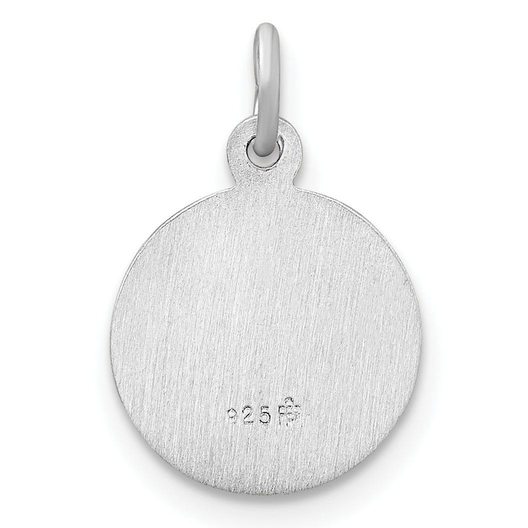 Sterling Silver Polished plated Solid 1st Holy Communion Pendant