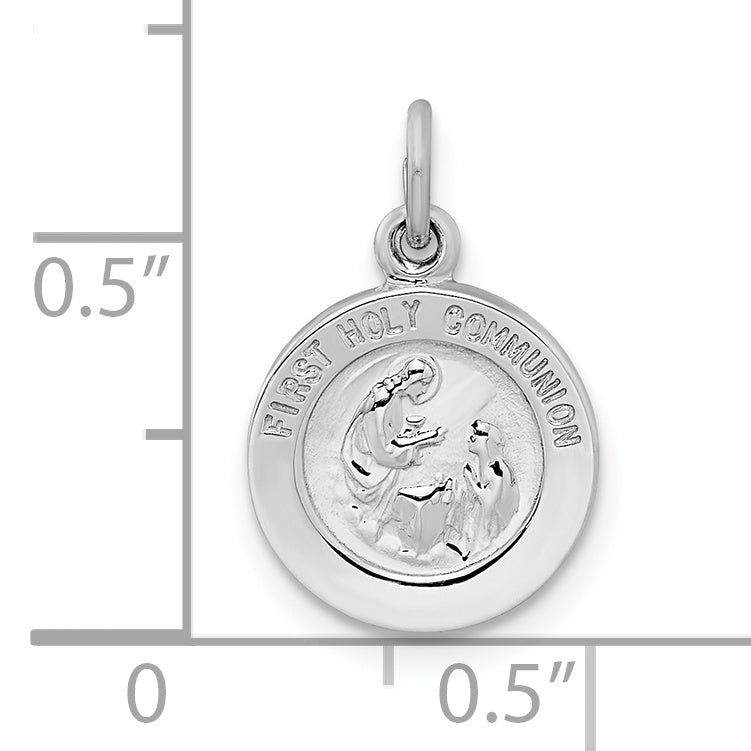 Sterling Silver Polished plated Solid 1st Holy Communion Pendant