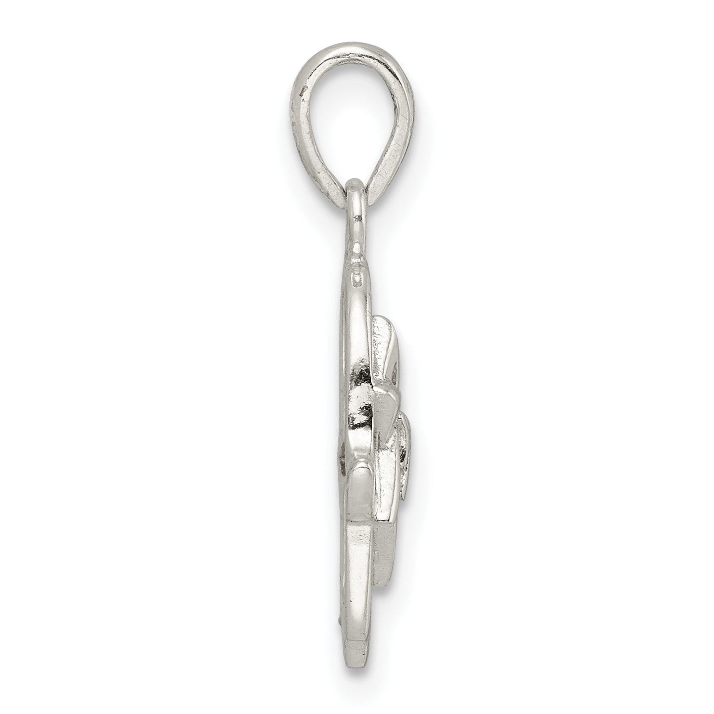 Sterling Silver Polished Chai in Star of David Hamsa Pendant