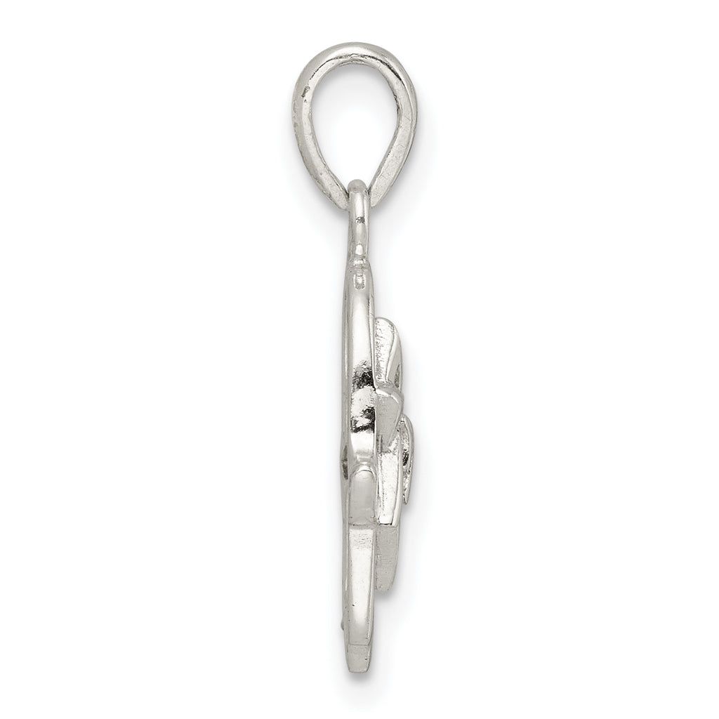 Sterling Silver Polished Chai in Star of David Hamsa Pendant