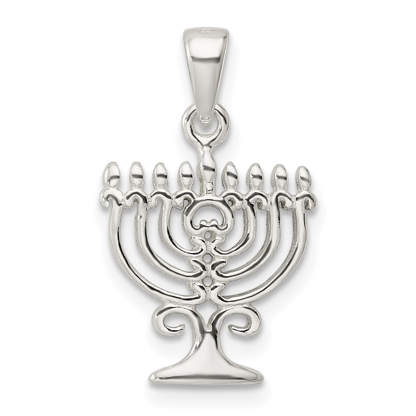 Sterling Silver Polished Menorah Pendant Main image