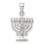 Sterling Silver Polished Menorah Pendant