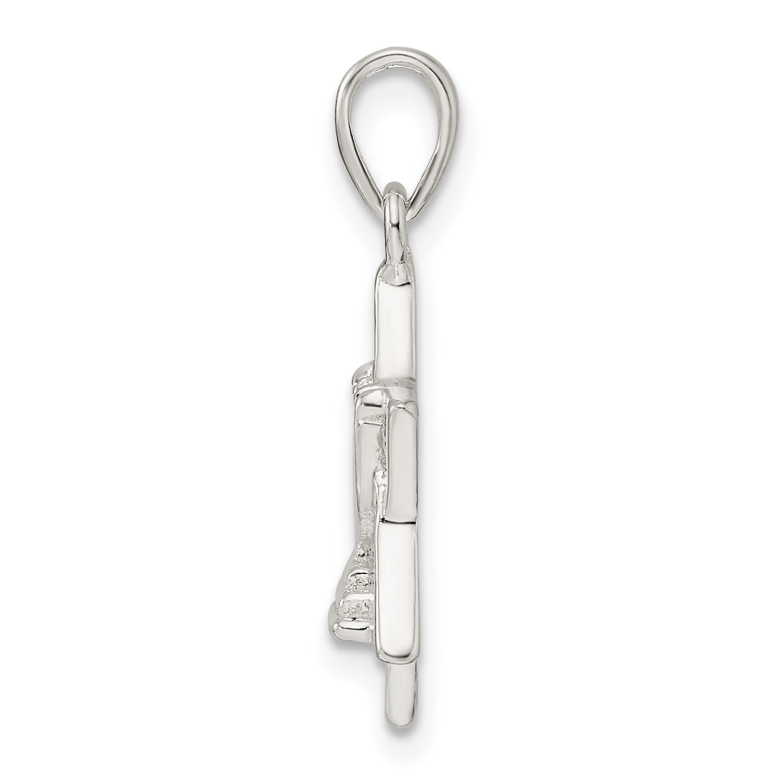 Sterling Silver Polished and D/C Star of David w/Menorah Pendant Secondary image